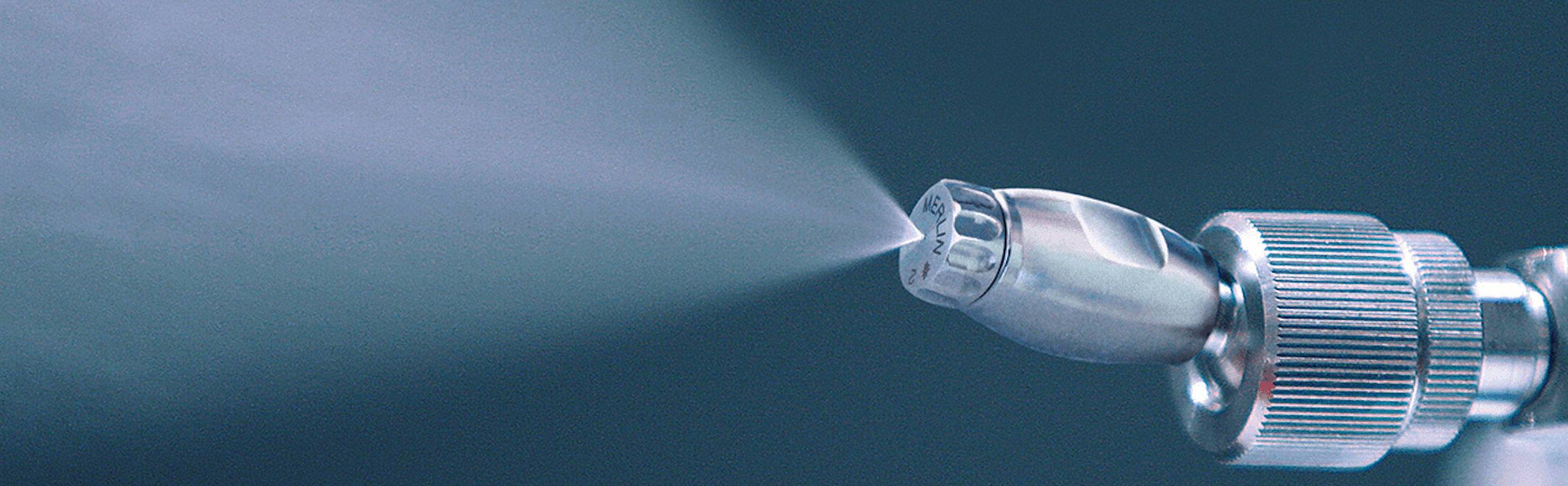 Spray banner blue tint