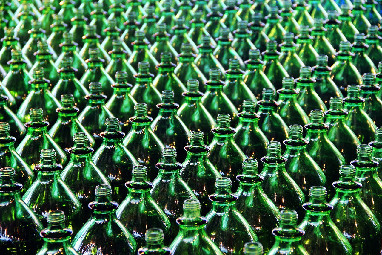 bottles, green, drink