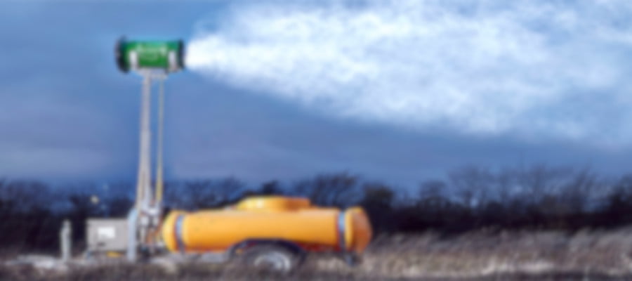 Mobile atomiser in use blurred straight