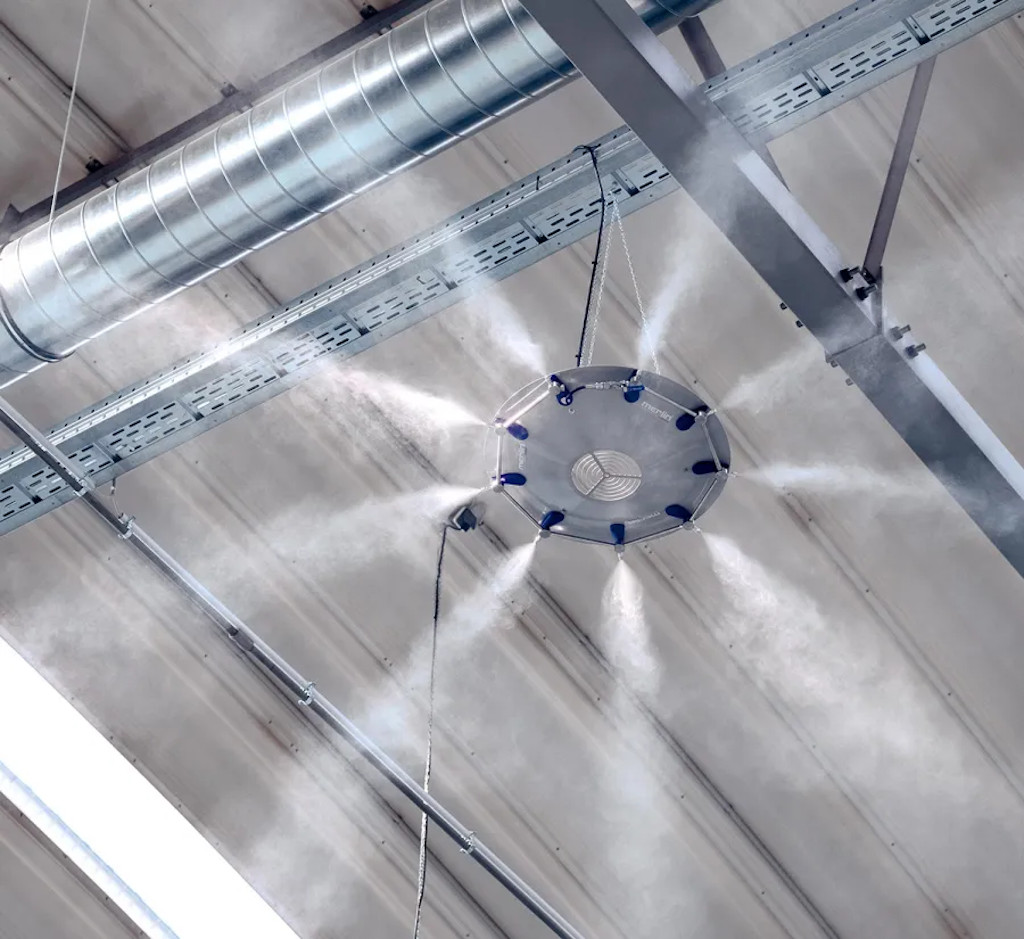 Adiabatic cooling for offices and factories